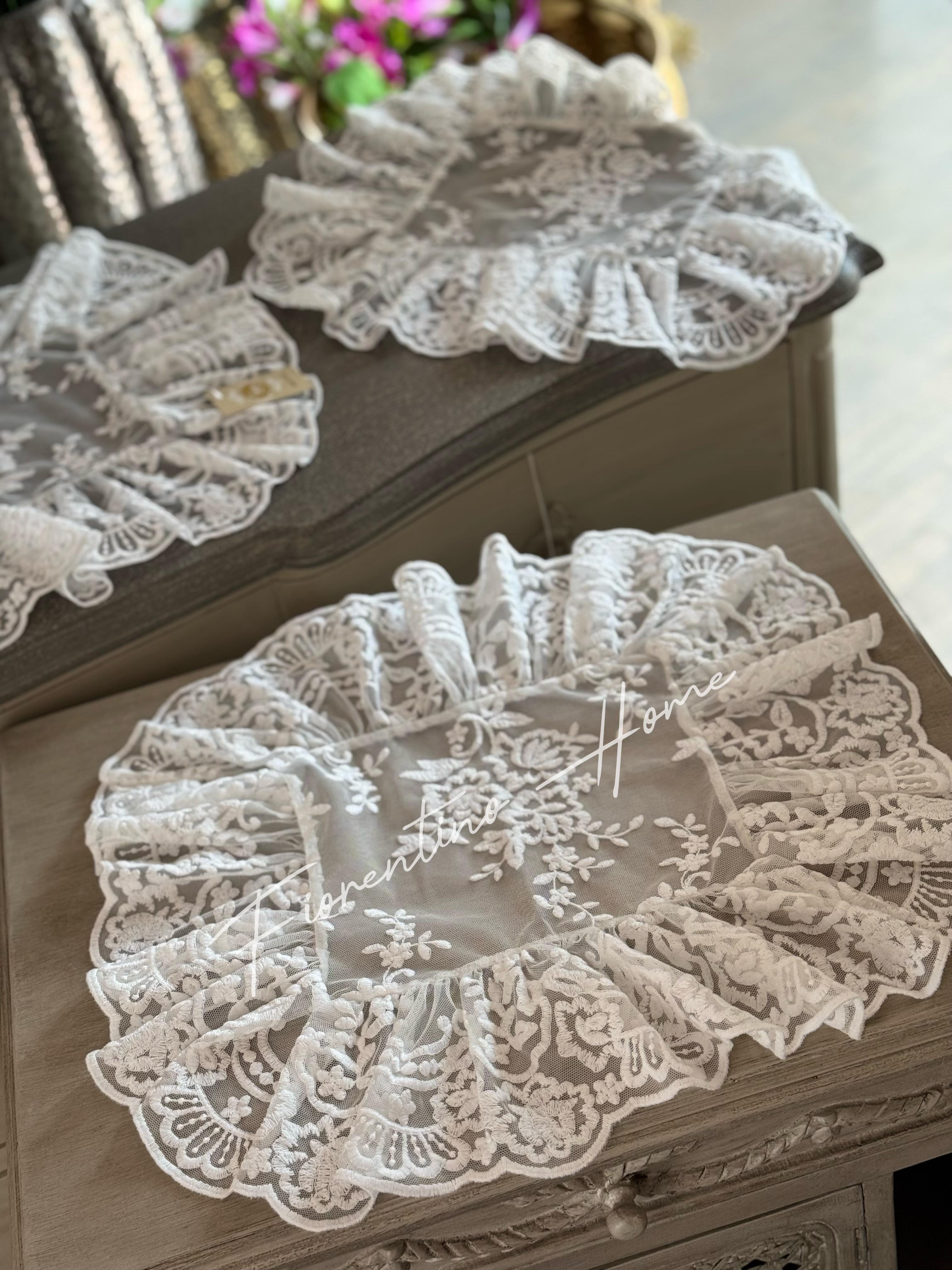 Tris centrini in total pizzo sartoriale Royal - vari colori - 80x40+45x40 - Charme Home Textile - Foto 5